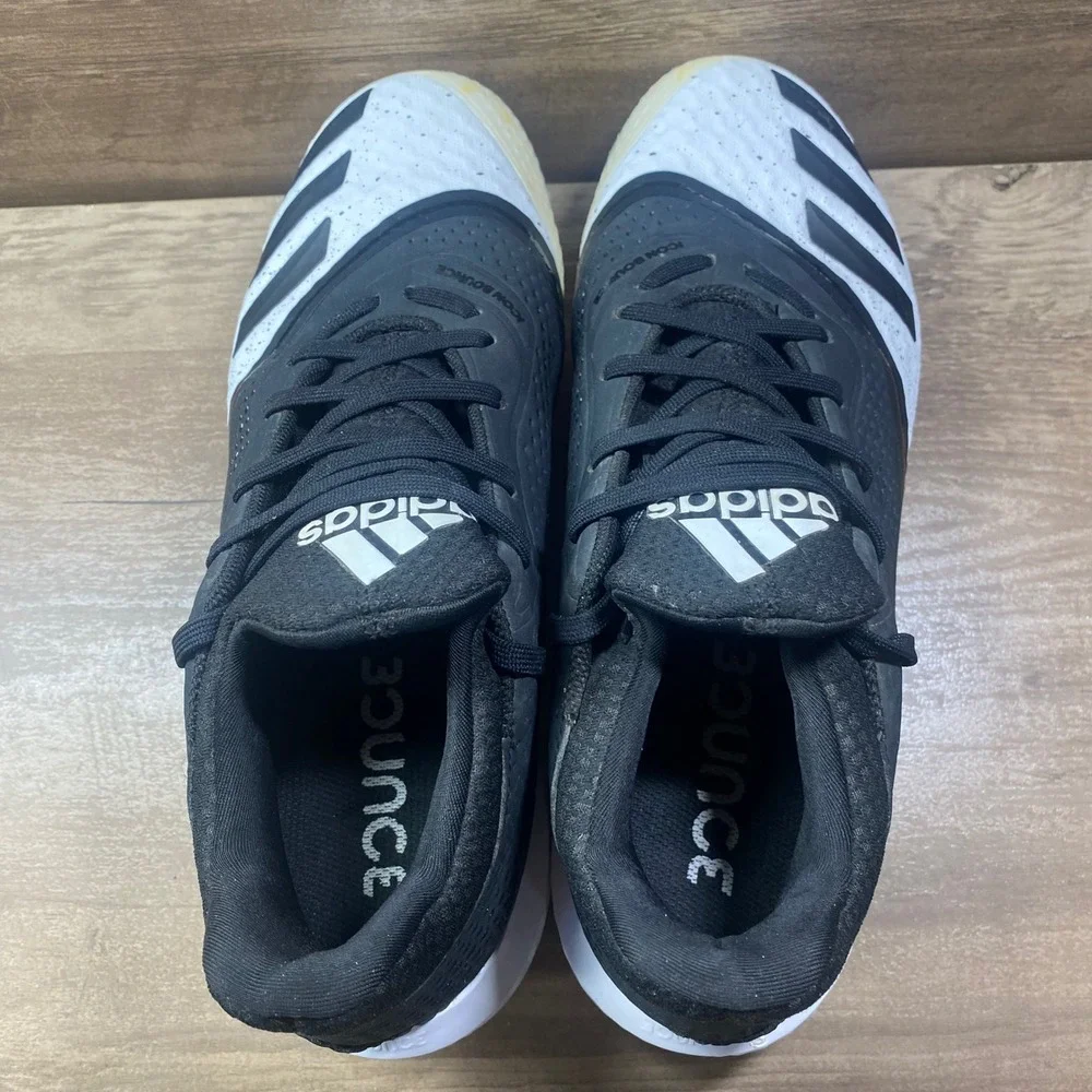 Adidas Icon Bounce Baseball Metal Cleat Womens 9 Black White G28305‎ Spikes